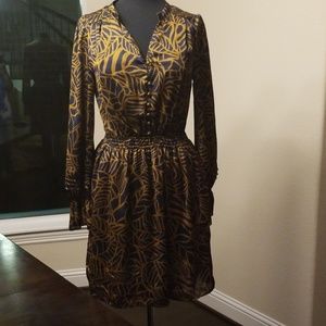 Silk Mini Long Sleeved Dress
